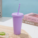 Axyaa 710ml Macaron Plastic Straw Cup - Large Capacity, Reusable, Ideal for Parties & Coffee