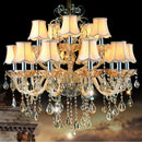 Axyaa Crystal Chandelier: Luxury Penthouse Living Room Lighting, Modern Candle Light for Staircase & Hall.