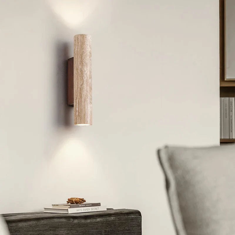 Axya Stone LED Wall Lamp for Bedroom, Living Room, Hotel - Minimalist Up Down Light