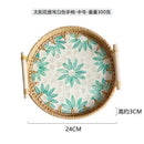 Axyaa Shell Tray: Light Luxury Double-eared Rattan Storage for Decorative Display