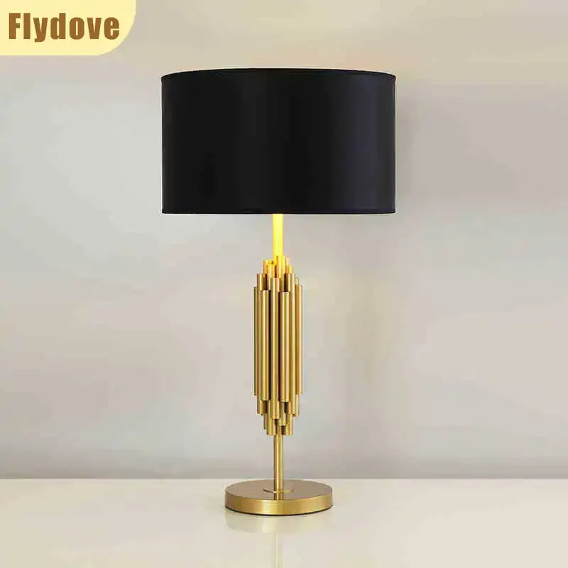 Axyaa Nordic Light Luxury LED Desk Lamp Black Lampshade Home Decor Lighting