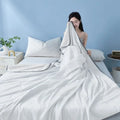 Axyaa Cool Silk Summer Quilt - Single/Double Size, Thin & Airy for Hot Nights