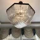 Axyaa Black Glass Pendant Crystal Chandelier for Home, Hotel, Bar, and Restaurant