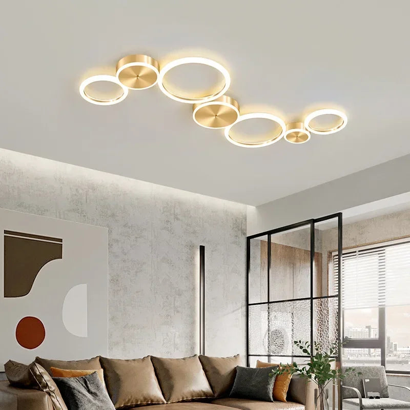 Axya Luxury LED Circle Rings Ceiling Chandelier for Living Dining Bedroom