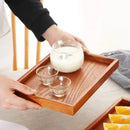 Axyaa Wooden Tea Plate Rectangular Tray for Fruit Snacks and Dinner