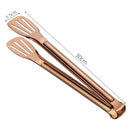 Axyaa Stainless Steel BBQ Tongs - Three Wire Clip for Meat & Salad