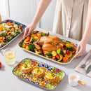 Axyaa Long Plate Set - 3 Sizes Rectangular Ceramic Salad & Dessert Plates