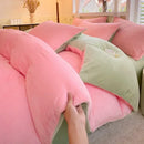 Axyaa Milk Velvet High Gram Duvet Cover - Thick & Warm Large Double Bedding