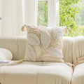 Axyaa Leaves Tufted Cushion Cover - Mori Style Home Decor Pillowcase