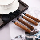 Axyaa Stainless Steel Measuring Spoon Set with Wooden Handle