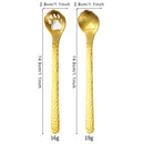 Axyaa Stainless Steel Cat Dog Paw Coffee Teaspoon Tableware Dessert Spoon