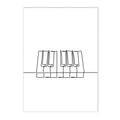 Axyaa Nordic Piano Music Notes Wall Art Poster - Black White Canvas Print