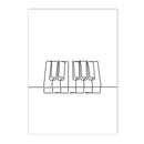 Axyaa Nordic Piano Music Notes Wall Art Poster - Black White Canvas Print