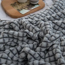 Axyaa Gray Coral Fleece Plaid Blanket: Soft & Warm Single/Queen/King Bedspread