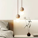 Axyaa Cream Stone Pendant Chandelier - Retro Hanging Light for Bedroom & Bar