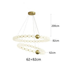Axyaa Nordic Buddhist Beads Pendant Chandelier_LED Circular Dining Lamp