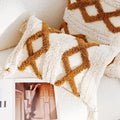 Axyaa Boho Beige Brown Jacquard Embroidery Pillowcase 45X45cm