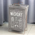 Axyaa Foldable Laundry Basket with Handle - Waterproof Iron Frame Storage Hamper - Large Size