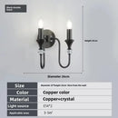 Axyaa Dual Head Crystal Brass Wall Lamp LED E14 Retro Bedroom Aisle Light