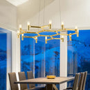 Axyaa Modern Luxury Metal Pendant Chandelier LED Indoor Light Fixture