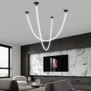 Axyaa Silicone Hose Chandelier: Minimalist 360 Degree LED Lighting for Living Room & Dining Area