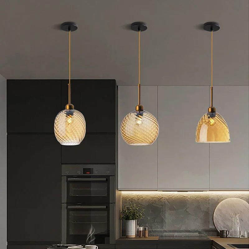 Axyaa Modern Glass Chandelier Pendant Lights for Kitchen, Dining, Bar & Hotel