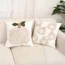 Axyaa Plush Pumpkin Embroidered Cotton Pillow Cover for Halloween Decor
