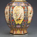 Axyaa Hexagonal Ceramic Enamel Porcelain Antique Entrance Vase