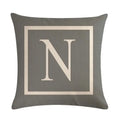 Axyaa Gray Alphabet Decorative Pillow Cover 45x45cm