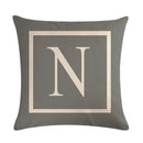 Axyaa Gray Alphabet Decorative Pillow Cover 45x45cm