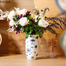 Axyaa Mysterious Eye Pattern Ceramic Vase for Flower Arrangement and Room Decor