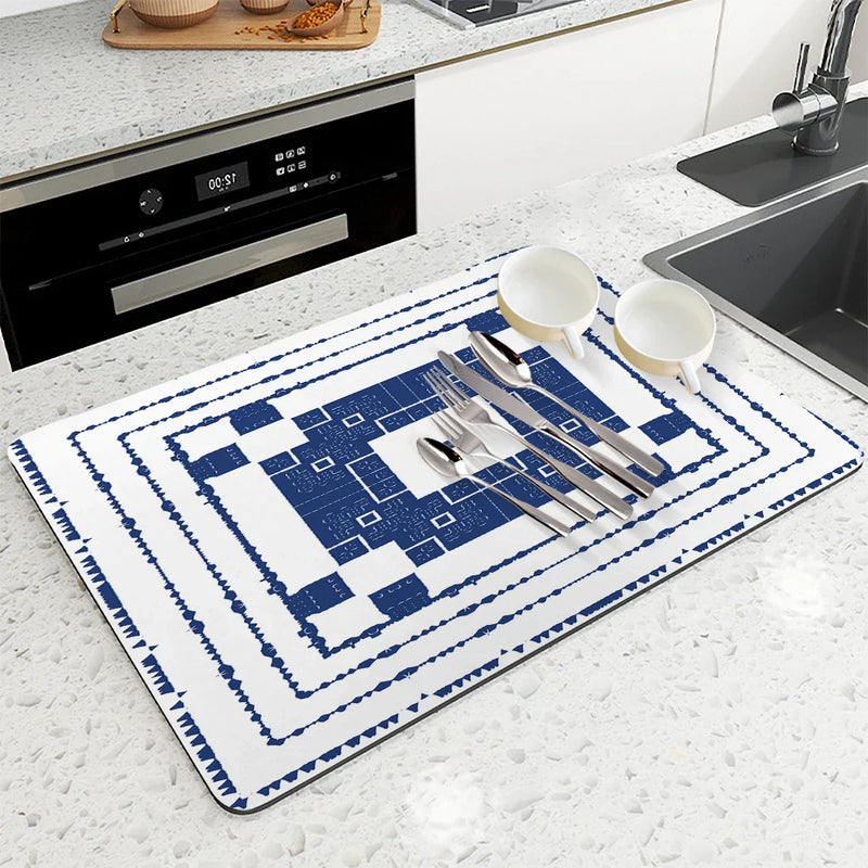 Axyaa Geometric Lines Absorbent Drying Mat