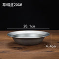 Axyaa Stainless Steel Large Pasta Plate Shallow Dish Salad Bowl Vintage Kitchen Tableware