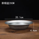 Axyaa Stainless Steel Large Pasta Plate Shallow Dish Salad Bowl Vintage Kitchen Tableware