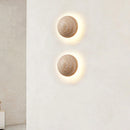 Axyaa Half Round LED Bedside Wall Lamp - Natural Yellow Stone Decor
