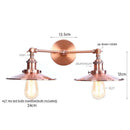 Axyaa Industrial Pink LED Wall Light with Pull Chain Switch - Two Heads Industrial Bedroom Lamp