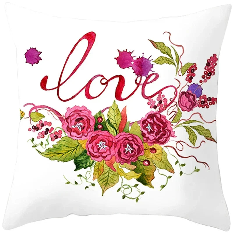 Axyaa Valentine's Day Parchment Pillow Set for Home Sofa, Square Pillowcase