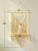 Axyaa Macrame Floating Wall Shelf for Modern Home Decor