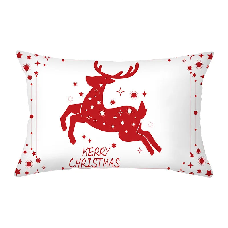 Axyaa Snowman Alphabet Print Pillowcase - Festive Rectangular Cushion Cover