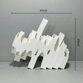 Axyaa Abstract Ceramic Sculpture Square Pipe Flower Arrangement Figurines Home Decor