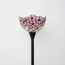 Axyaa Industrial Stained Glass Torchiere Floor Lamp