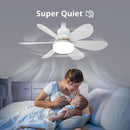 Axyaa Modern Ceiling Fan Light Remote Control E27 Bedroom Study Room Electric Fanlamp