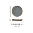 Axyaa Coarse Pottery Vertical Edge Ceramic Pasta Plate, Solid Color Round Dish