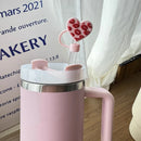 Axyaa Heart Bear Silicone Straw Caps for Stanley Cups - 10mm Straw Toppers