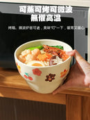 Axyaa Kids' Ceramic Noodle Soup Bowl Large Cute Cartoon Rice Household Bowl