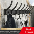 Axyaa Black White Folding Robe Hooks Towel Hanger Wall Rack for Bathroom & Kitchen