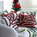 Axyaa Christmas Tree Embroidered Pillow Cover - Decorative Jacquard Cushion for Bedroom