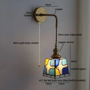 Axyaa Gold Brass LED Wall Lights Colorful Glass Kids Bedroom Luxury Wall Lamp