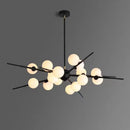 Axyaa Modern LED Glass Ball Chandelier in Gold/Black