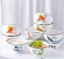 Axyaa Dinosaur Ceramic Rice Bowl 5" Cute Cartoon Soup Bowl for Children's Tableware